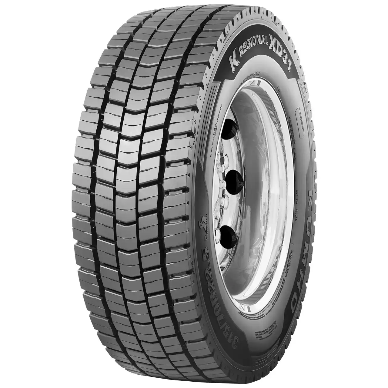 KUMHO 315/70 R 22.5 TL 154/150L K REGIONAL XD31 18PR M+S 3PMSF