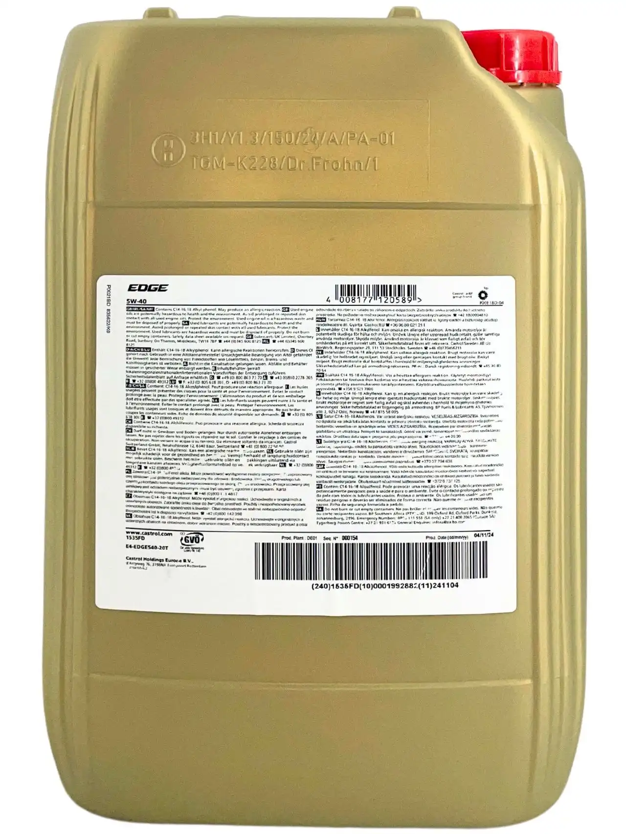 Castrol Edge 5W-40 20 Liter