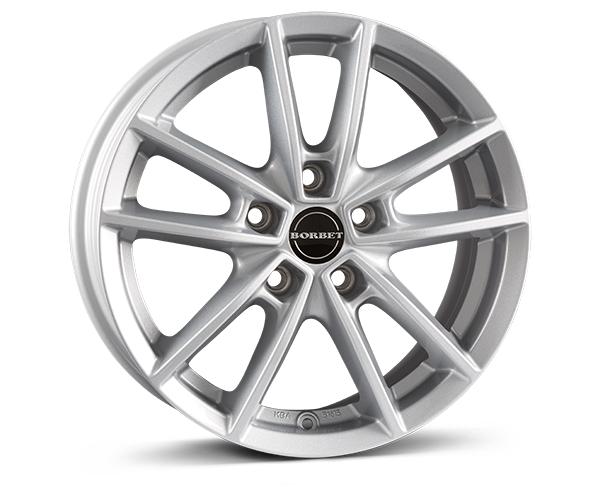 1x BORBET DESIGN W kristallsilber 6.5Jx16 5x114.3 ET40