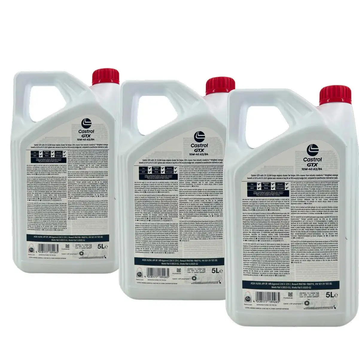 Castrol GTX 10W-40 A3/B4 3x5 Liter