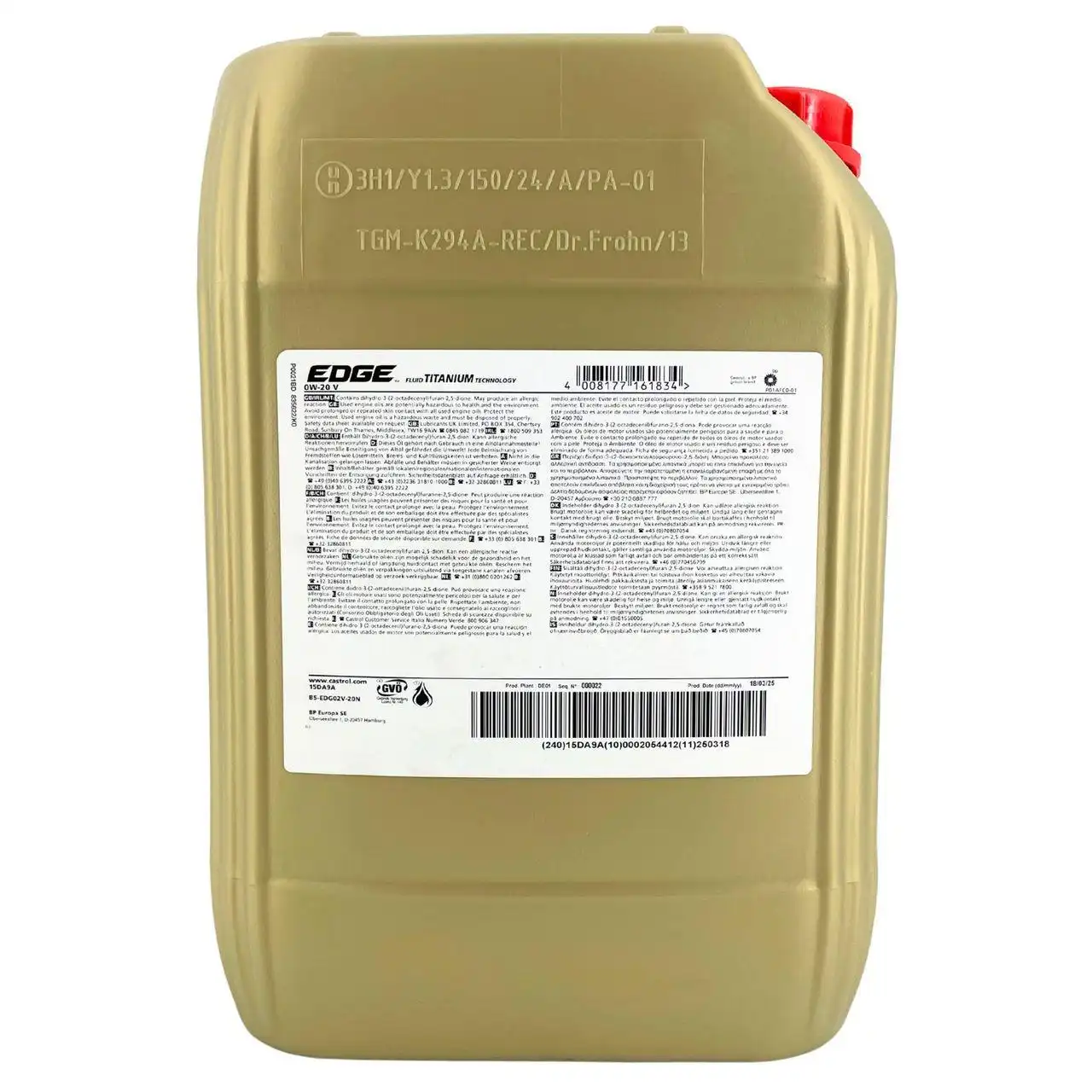 Castrol Edge 0W-20 V 20 Liter
