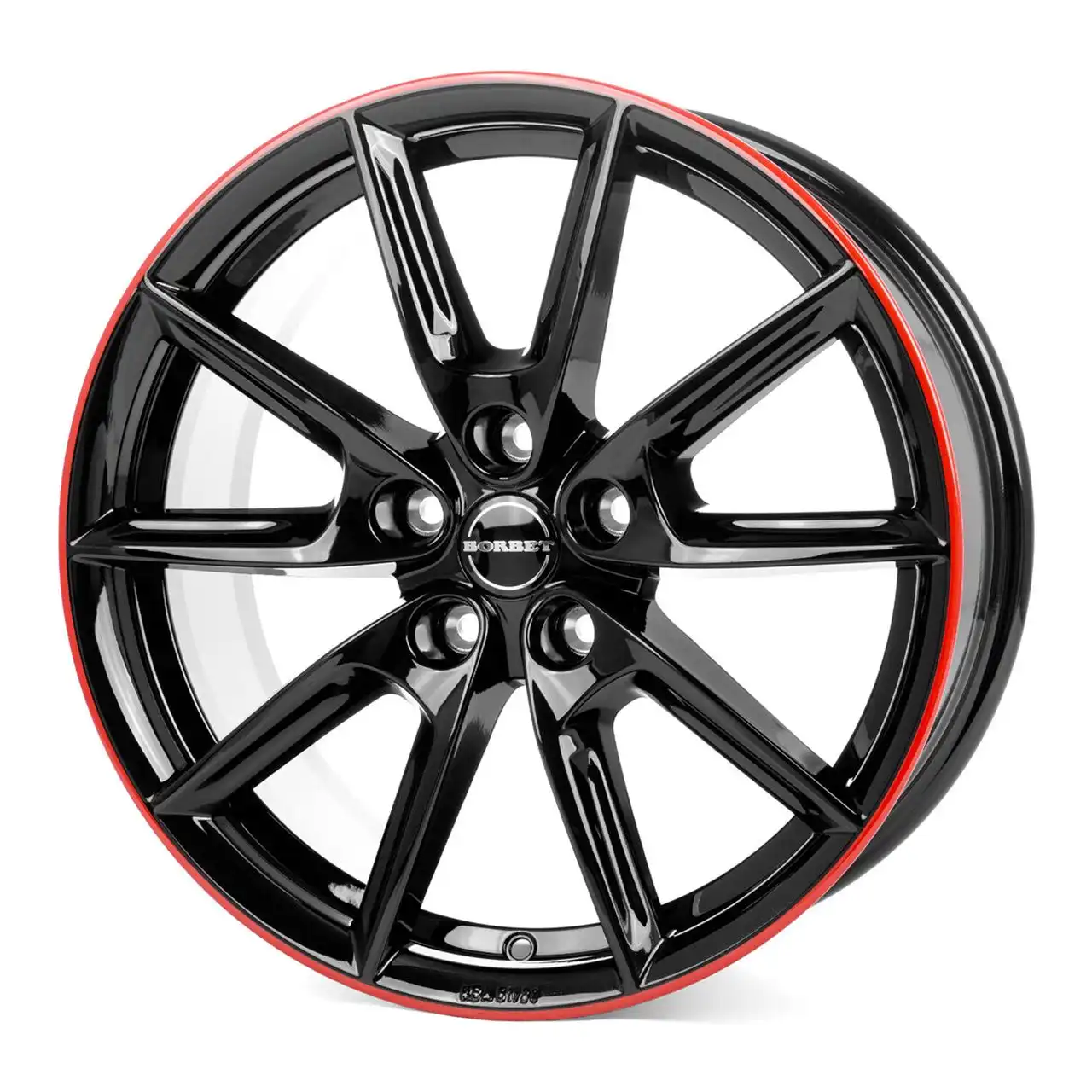 BORBET DESIGN LX19 black glossy red ring 8.0Jx19 5x114.3 ET45