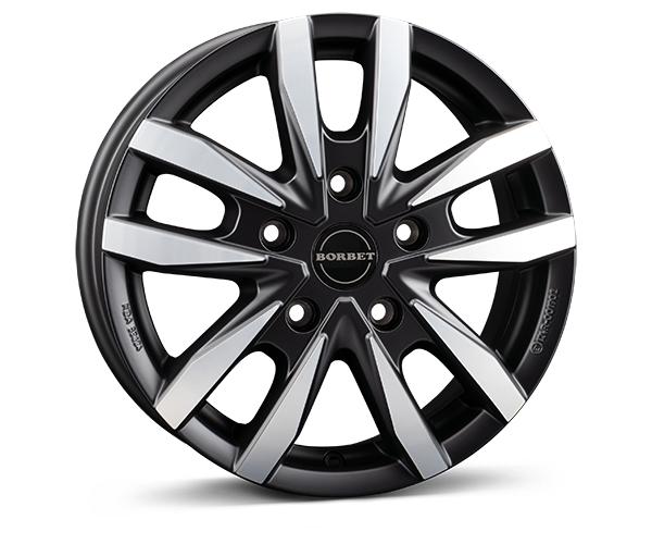 1x BORBET DESIGN CW5 black polished matt 6.0Jx16 5x118 ET68