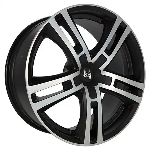 ETABETA URIEL schwarzmatt poliert - schwarze Kappe 11.0Jx23 5x120 ET25