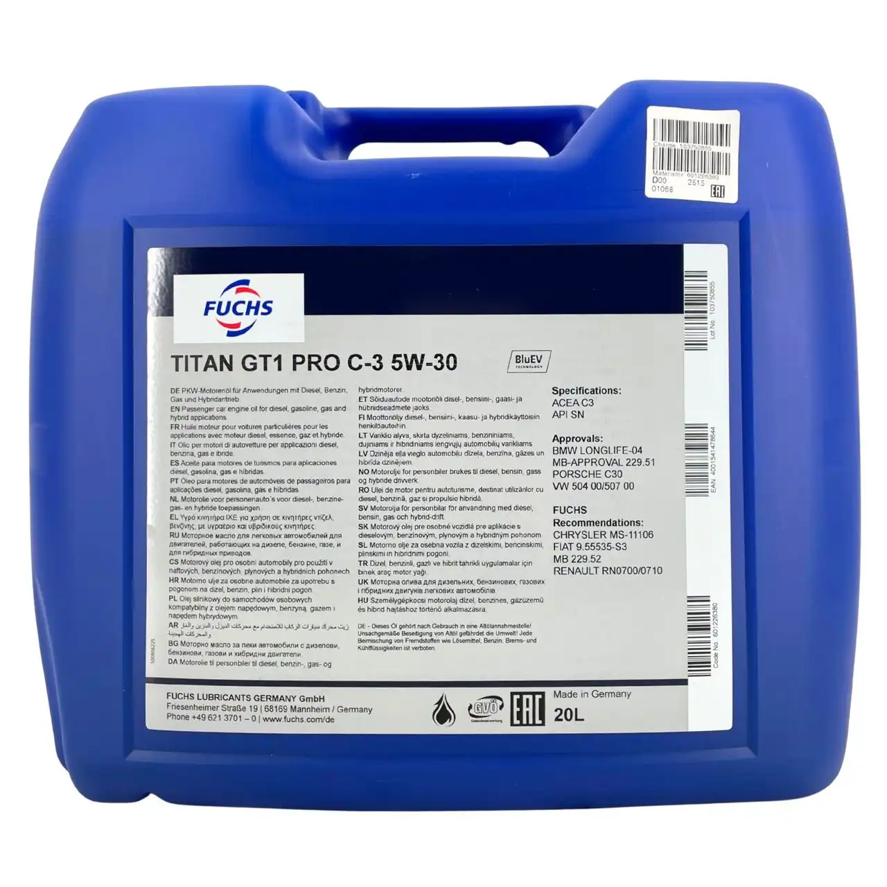 Fuchs Titan GT1 PRO C-3 5W-30 20 Liter