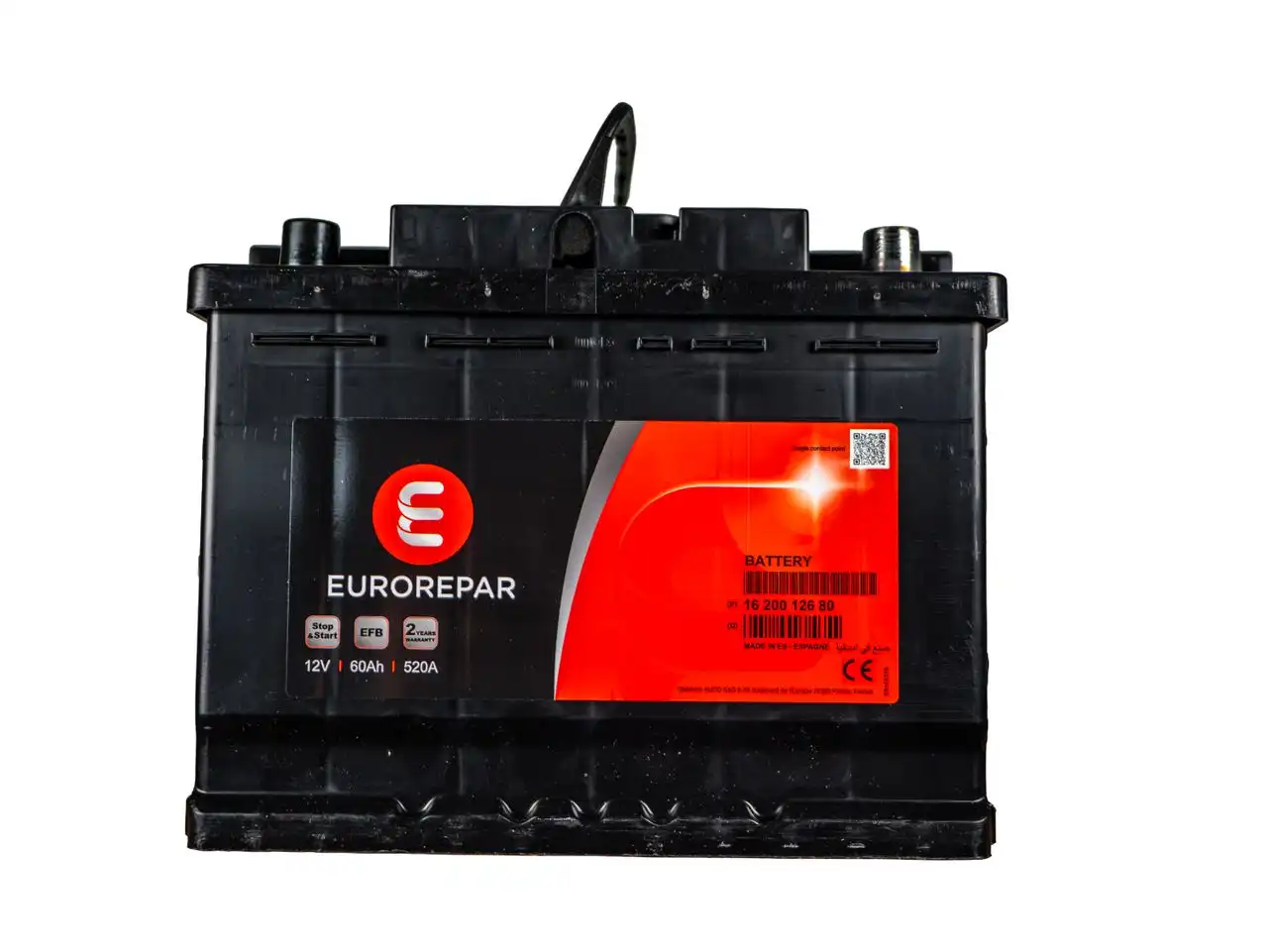 EUROREPAR EFB Batterie Autobatterie Starterbatterie 12V 60Ah 520A/EN 1620012680
