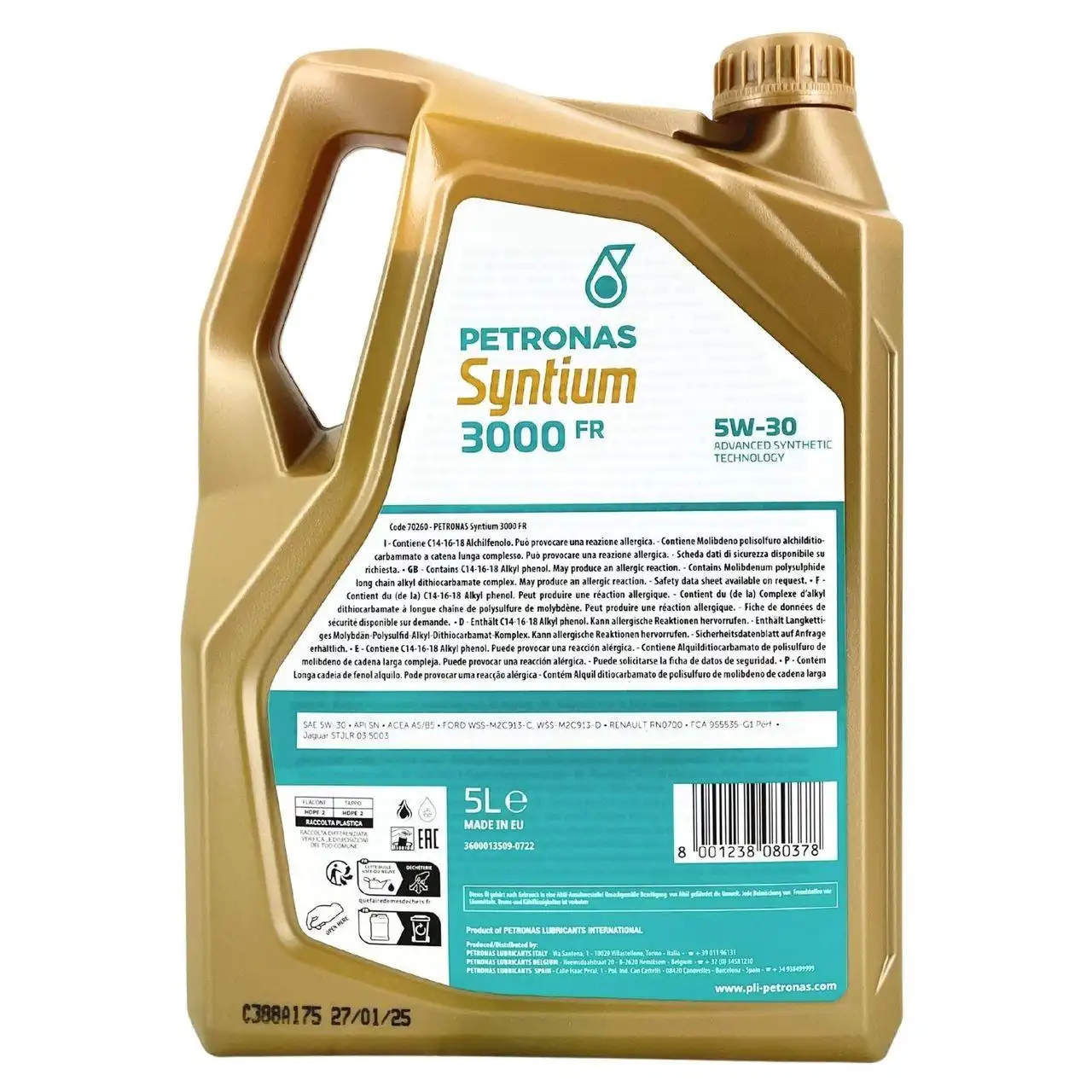 Petronas Syntium 3000 FR 5W-30 SN 5 Liter