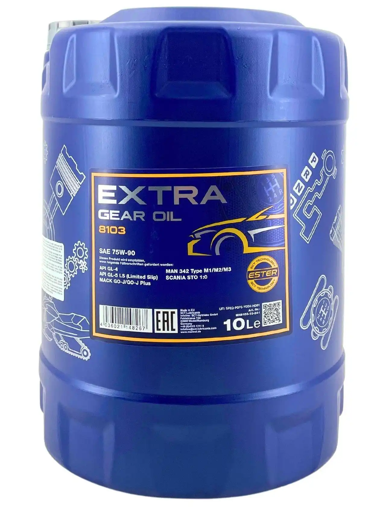 Mannol Extra Gear Oil Getriebeöl 75W-90 GL-4/GL-5 LS 10 Liter