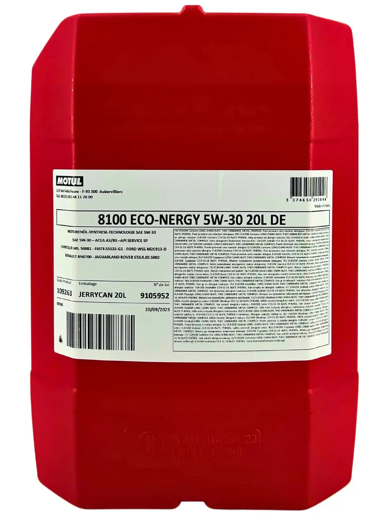 Motul 8100 Eco-nergy 5W-30 20 Liter