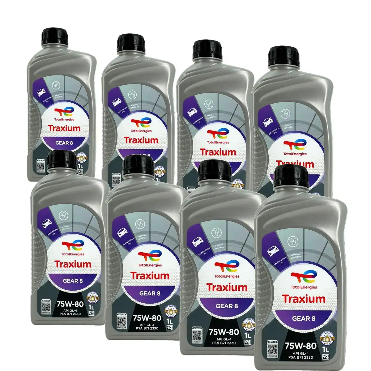 Total Traxium Gear 8 75W-80 8x1 Liter