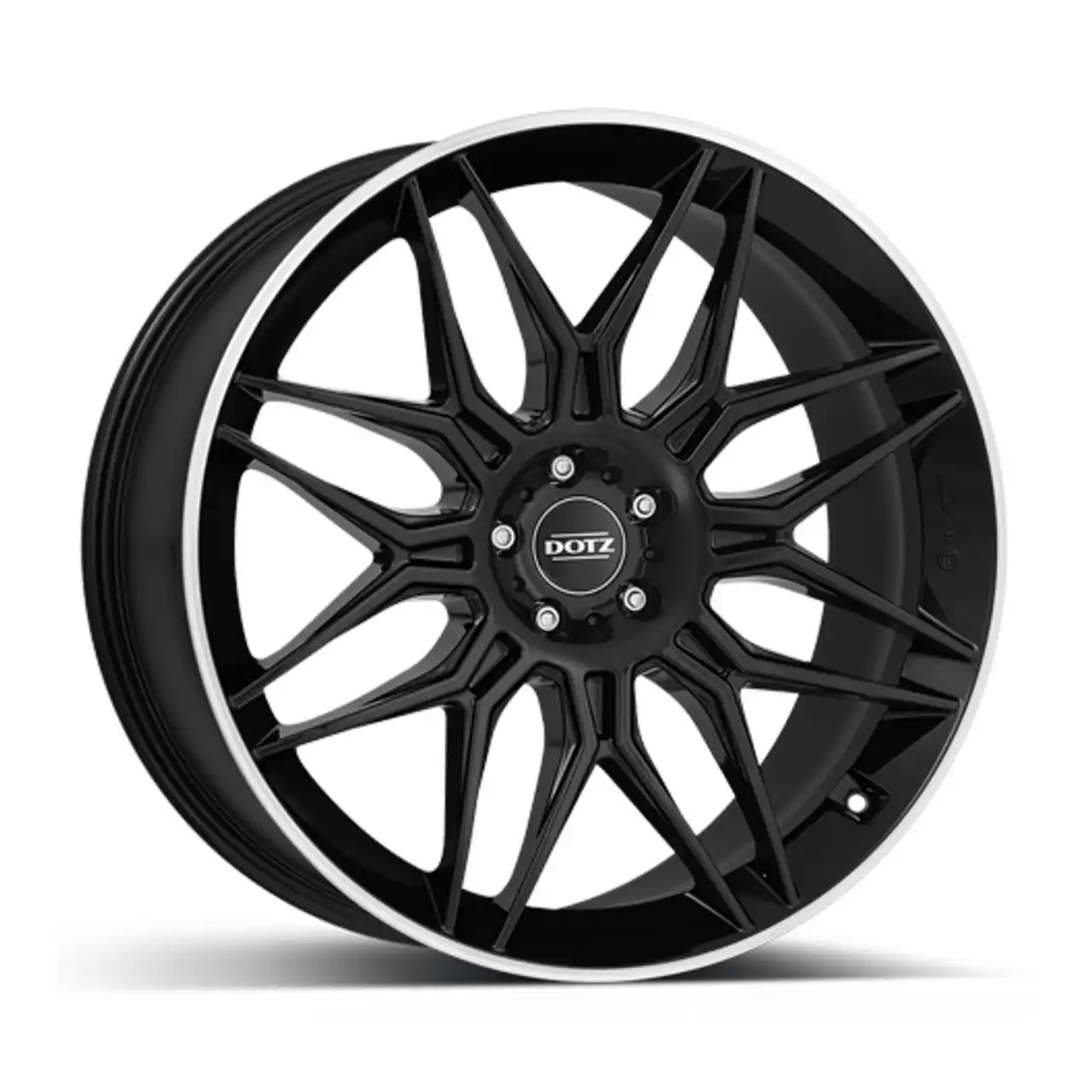 DOTZ LONGBEACH DARK black/polished lip 10.0Jx20 5x112 ET19