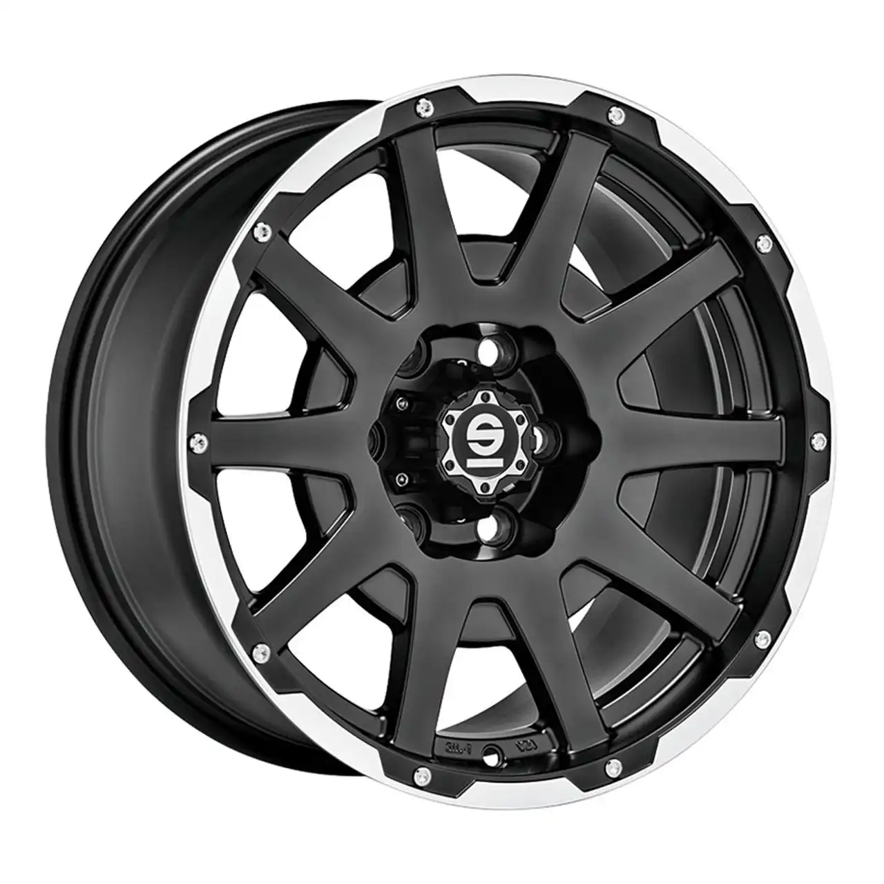 SPARCO DAKAR matt black lip polished + revits 8.5Jx17 6x114.3 ET25