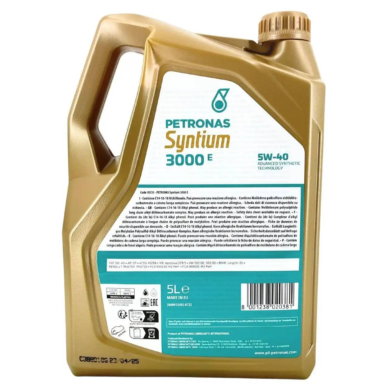 Petronas Syntium 3000 E 5W-40 SP 5 Liter
