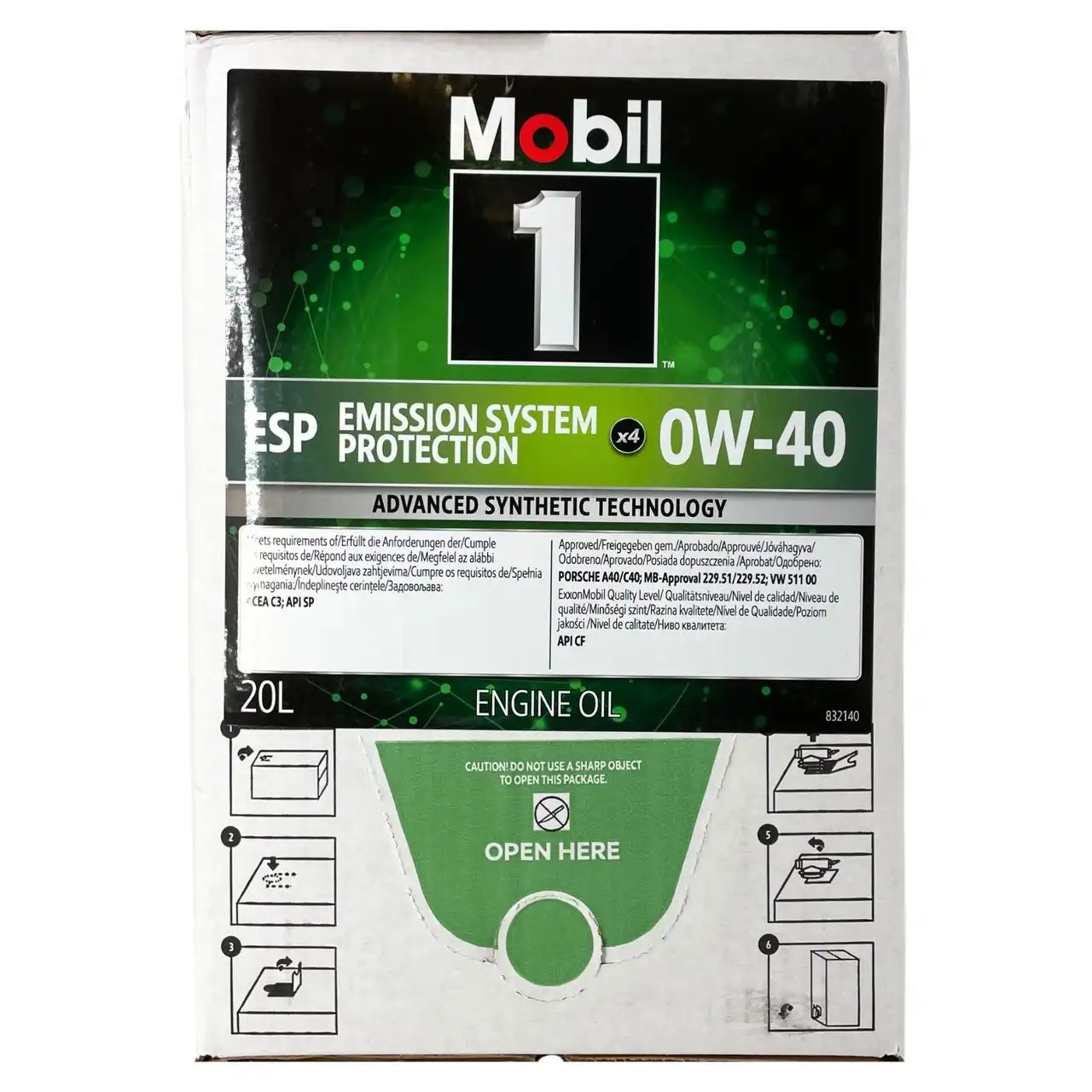 Mobil 1 ESP X4 0W-40 20 Liter BAG-IN Box