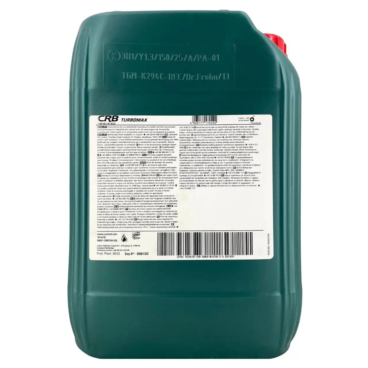 Castrol CRB Turbomax 10W-40 CK-4/E9 20 Liter