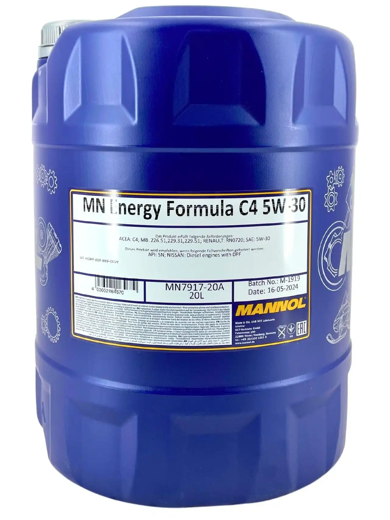 Mannol Energy Formula C4 5W-30 20 Liter