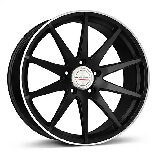 BORBET DESIGN GTX schwarzmatt poliert mit Edelstahlring 8.0Jx19 5x108 ET42