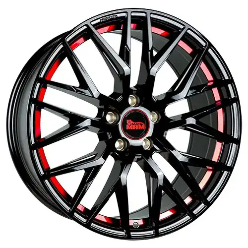 MAM WHEELS MAM RS4 black painted red inside 7.5Jx17 5x112 ET35