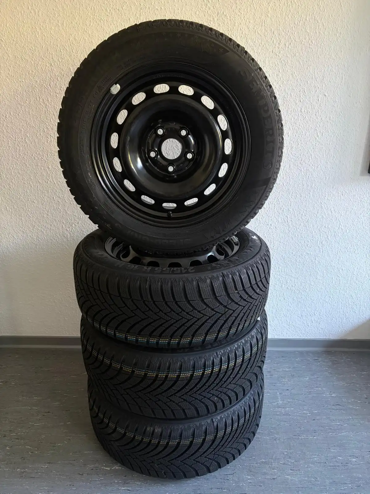 4er Satz Winterkompletträder – Semperit Speed-Grip 5 215/55 R16 93H auf Alcar Stahlfelgen