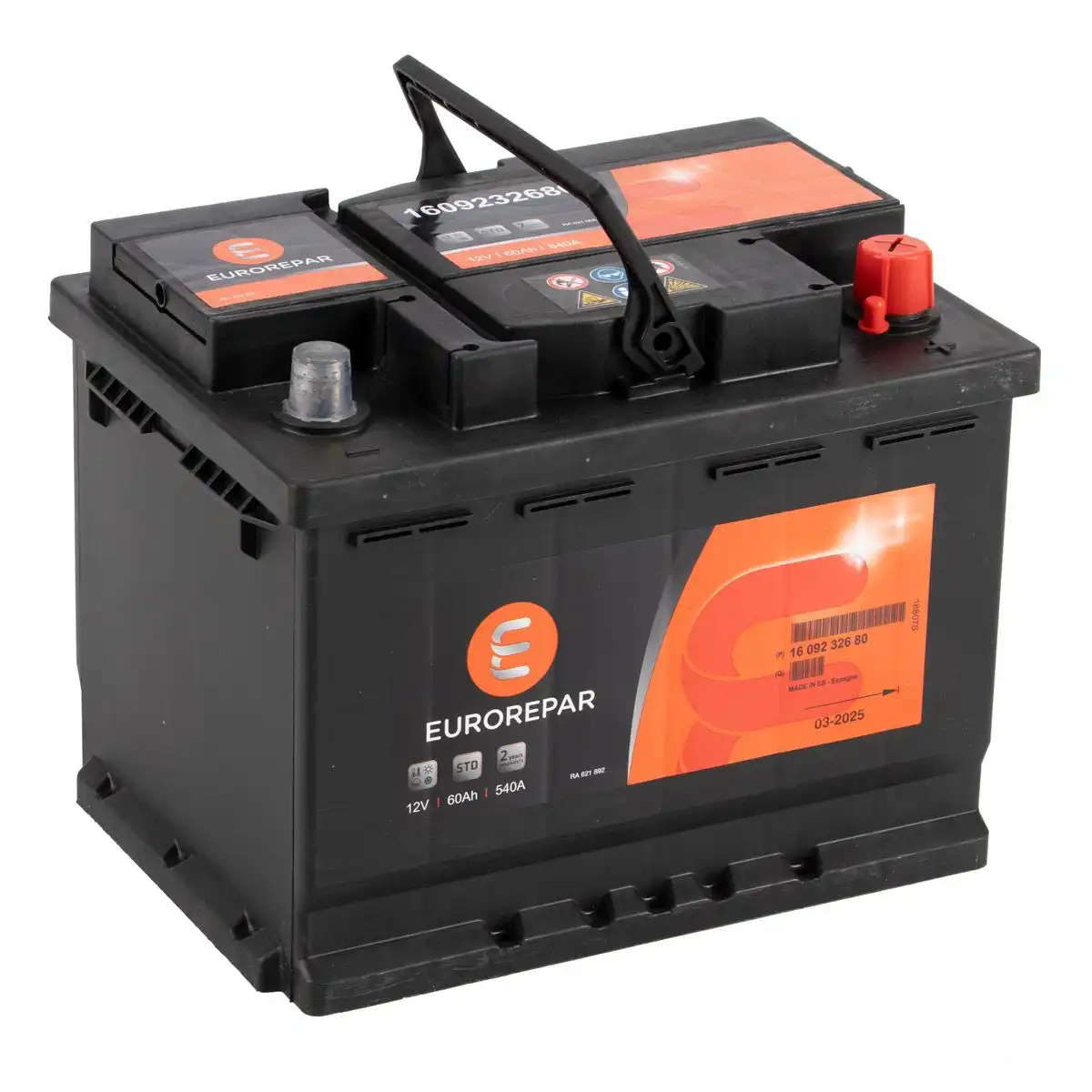 EUROREPAR STD Batterie Autobatterie Starterbatterie 12V 60Ah 540A/EN 1609232680