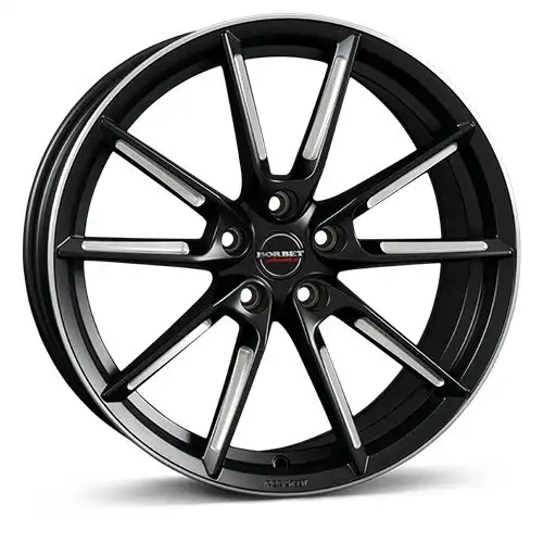 BORBET DESIGN LX black matt spoke rim polished 8.0Jx19 5x114.3 ET50